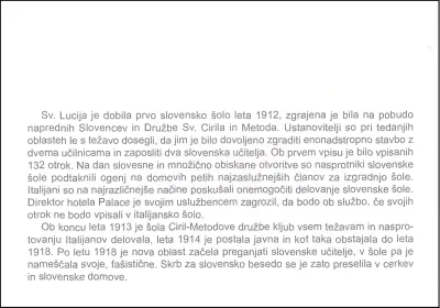 100 - LETNICA SLOVENSKE ŠOLE V LUCIJI